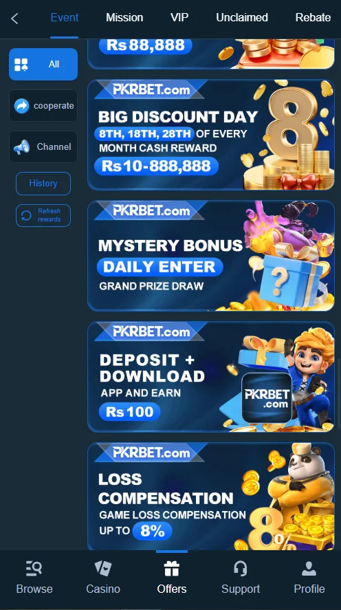 PKR BET Game Events